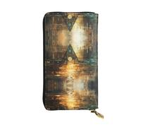 QAZWZML Portefeuille long en cuir avec technologie triangulaire, convient pour homme ou femme, taille 6,3 x 26,7 cm