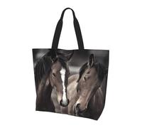 QAZWZML Sac à bandoulière à motif chauve-souris vampire, organisateur de courses, adapté pour les voyages, la salle de sport et les déplacements., Deux jolis chevaux, Taille unique