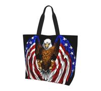 QAZWZML Sac à bandoulière à motif damassé, sac de rangement pour les voyages, les voyages d'affaires et les voyages à la plage, Drapeau des États-Unis Aigle patriotique, Taille unique