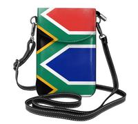 QAZWZML Sac à bandoulière à motif drapeau de l'Afrique du Sud, portefeuille à rabat en cuir, bandoulière amovible, adapté pour les voyages et le camping.