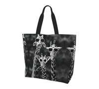 QAZWZML Sac à bandoulière à motif loups hurlant dans les aurores boréales, organiseur de courses, adapté pour les voyages, la salle de sport et les déplacements., Trois girafes., Taille unique