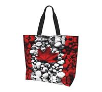 QAZWZML Sac à bandoulière à motif raton laveur, organisateur de courses, adapté pour les voyages, la salle de sport et les déplacements., Fonds d'écran Drapeau du Canada, Taille unique