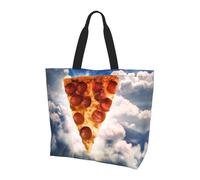 QAZWZML Sac à bandoulière à pois, sac de rangement pour les voyages, les voyages d'affaires et les voyages à la plage, Pizza in the Sky, Taille unique