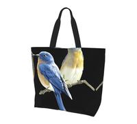 QAZWZML Sac à bandoulière à rayures géométriques abstraites, organiseur de courses, adapté pour les voyages, la salle de sport et les déplacements., Deux oiseaux., Taille unique