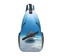 QAZWZML Sac à bandoulière d'extérieur à motif poisson tigre, sac de poitrine pour homme, adapté pour le fitness, le cyclisme et les voyages quotidiens