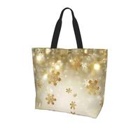 QAZWZML Sac à bandoulière en soie dorée avec motif de Noël, sac de rangement pour les voyages, les voyages d'affaires et les voyages à la plage, Soie dorée de Noël., Taille unique