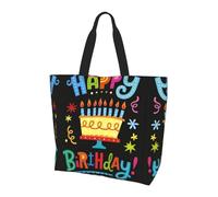 QAZWZML Sac à bandoulière motif cheval au crépuscule, sac de rangement pour les voyages, les voyages d'affaires et les voyages à la plage, Big Cake Happy Birthday, Taille unique