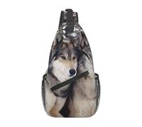 QAZWZML Sac à bandoulière motif deux loups pour homme, adapté pour le fitness, le cyclisme et les voyages quotidiens