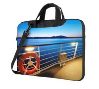 QAZWZML Sac à bandoulière pour ordinateur portable Motif bateau de croisière Idéal pour les voyages et une utilisation quotidienne, Noir , 14 inch