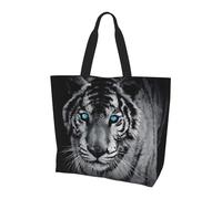 QAZWZML Sac à main en bois pour femme - Grande capacité - Sac à main et bandoulière - Imprimé campagne - Essentiel pour les trajets et le shopping, Blanc/tigré, Taille unique