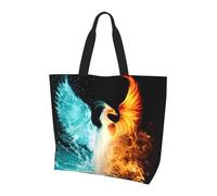 QAZWZML Sac à main et bandoulière pour femme - Grande capacité - Imprimé fleurs - Essentiel pour les trajets et les courses, Magnifique phénix, Taille unique