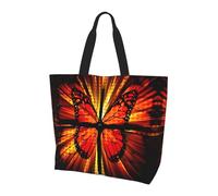 QAZWZML Sac à main et sac à bandoulière pour femme Motif carte du monde abstrait Grande capacité, Papillon orange, Taille unique