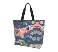 QAZWZML Sac à main et sac à bandoulière pour femme Motif carte du monde abstrait Grande capacité, Planète, Taille unique