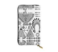 QAZWZML Sac de rangement en forme de tipi avec serre-tête en plumes pour pièces de monnaie, pochette longue, sac pour téléphone portable et compartiment pour carte d'identité adaptés pour les voyages