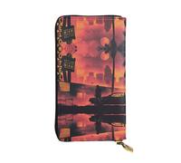 QAZWZML Sac de rangement Miami pour pièces de monnaie, pochette longue, sac pour téléphone portable et compartiment pour carte d'identité sont adaptés pour les voyages et un usage quotidien