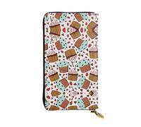 QAZWZML Sac de rangement pour cupcakes et muffins, pochette longue, sac pour téléphone portable et compartiment pour carte d'identité adapté pour les voyages et un usage quotidien