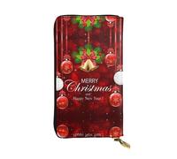 QAZWZML Sac de rangement pour pièces de monnaie avec clochette dorée pour boule de Noël, pochette longue, sac pour téléphone portable et compartiment pour carte d'identité adapté pour les voyages et