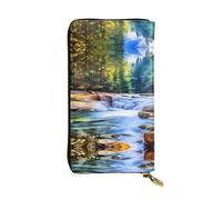 QAZWZML Sac de rangement pour pièces de monnaie de montagne et lac, longue pochette, sac pour téléphone portable et compartiment pour carte d'identité adapté pour les voyages et une utilisation