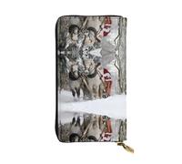 QAZWZML Sac de rangement pour pièces de monnaie de Père Noël, longue pochette, sac pour téléphone portable et compartiment pour carte d'identité adapté pour les voyages et un usage quotidien