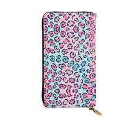 QAZWZML Sac de rangement rose Lepard pour pièces de monnaie, pochette longue, sac pour téléphone portable et compartiment pour carte d'identité adapté pour les voyages et un usage quotidien