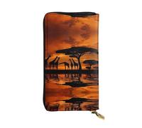 QAZWZML Sac de rangement unisexe long pour pièces de monnaie Motif girafe africaine