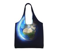 QAZWZML Sac en toile imprimé terre lumineuse à une seule épaule, adapté pour les voyages, les trajets quotidiens ou le shopping, le fitness et le sport