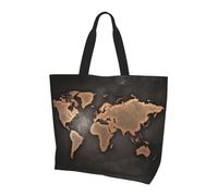 QAZWZML Seashells Sac à main et bandoulière pour femme Grande capacité Imprimé sable, Carte du monde rouillée, Taille unique