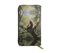 QAZWZML Singe assis sur un arbrePochette imprimée, portefeuille long unisexe, sac de rangement pour pièces de monnaie adapté pour les voyages et une utilisation quotidienne