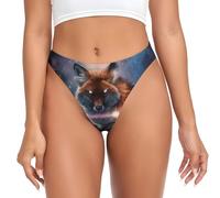 QAZWZML Sous-vêtements taille basse Fox On The Galaxy pour femme, extensible, convient pour les pantalons de yoga et les leggings., Noir , S