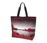 QAZWZML Sunset Seaside Sac à main pour femme Sac à main Sac à bandoulière Sac à main Sac à main Sac à main Sac à bandoulière Sac à main Sac à main Sac à, Paysage rouge ciel étoilé, Taille unique