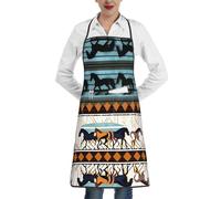 QAZWZML Tablier imprimé à rayures de cheval, tablier réglable avec poches, adapté pour la cuisine, le jardinage et la cuisine.