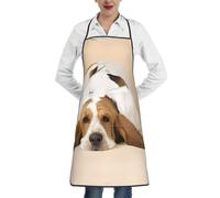 QAZWZML Tablier imprimé basset hound, tablier réglable avec poches, adapté pour la cuisine, le jardinage et la cuisine.