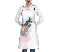 QAZWZML Tablier imprimé berger allemand, tablier réglable avec poches, adapté pour la cuisine, le jardinage et la cuisine.