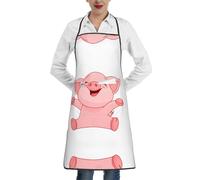 QAZWZML Tablier imprimé cochon rose, tablier réglable avec poches, adapté pour la cuisine, le jardinage et la cuisine.