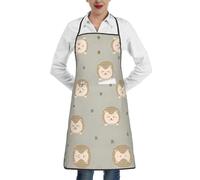 QAZWZML Tablier imprimé hérissons, tablier réglable avec poches, adapté pour la cuisine, le jardinage et la cuisine.