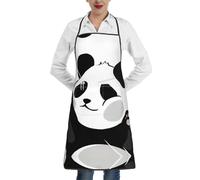 QAZWZML Tablier imprimé panda amusant, tablier réglable avec poches, adapté pour la cuisine, le jardinage et la cuisine.