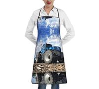 QAZWZML Tablier imprimé tracteur agricole, tablier réglable avec poches, adapté pour la cuisine, le jardinage et la cuisine.