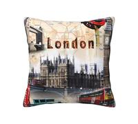 QAZWZML Taies d'oreiller carrées de 40,6 x 40,6 cm, avec impression photo Old London, taies d'oreiller amovibles, adaptées pour canapés, lits et décorations d'intérieur.