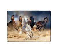 QAZWZML Tapis de sol à motif cheval qui court dans la tempête du désert, convient pour la salle de bain, le salon et la chambre à coucher.