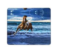 QAZWZML Tapis de souris de bureau imprimé cheval qui coure, tapis de souris de jeu de bureau adapté pour le bureau et les jeux vidéo 17,8 x 21,8 cm