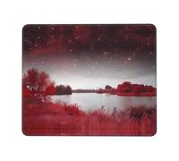 QAZWZML Tapis de souris de bureau imprimé ciel étoilé rouge paysage tapis de souris de bureau tapis de souris de jeu adapté pour le bureau et les jeux vidéo 17,8 x 21,8 cm