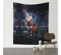 QAZWZML Tapisserie à motifs Fox On The Galaxy 152,4 x 129,5 cm, décoration murale, peut être utilisée comme décoration murale, couverture de pique-nique ou tapis.