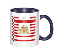 QAZWZML Tasse en céramique avec motif drapeau du Sénat de Brême avec poignée incurvée, adaptée pour le bureau et la maison.