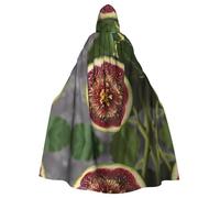 QAZWZML The sweetness of figs Printed Festive Hooded Cape Halloween Adult Hooded Cape No Zipper Suitable for Holiday Party and Cosplay