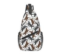 QAZWZML Trotting Sac à bandoulière à revêtement plat pour homme Motif pattes de Retrievers Sac à bandoulière pour homme Convient pour le fitness, le cyclisme et les voyages quotidiens