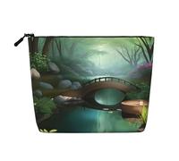 QAZWZML Trousse de toilette imprimée Little Bridge in the East, idéale pour les voyages de loisirs et le rangement quotidien.