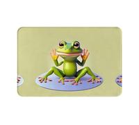 QAZWZML uubnkaa Tapis de bienvenue The Funny Frog Doing Yoga - 40,6 x 61 cm - Tapis absorbant pour porte de salle de bain et cuisine