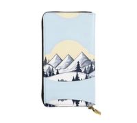 QAZWZML White Snowy MountainsPochette imprimée, portefeuille long unisexe, sac de rangement pour pièces de monnaie adapté pour les voyages et une utilisation quotidienne