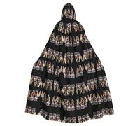QAZWZML Wolf Pack Cette longue cape à capuche à motif est chaude et adaptée pour les fêtes de vacances, les fêtes costumées ou les rassemblements.