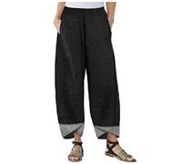 QAZX Pantalon sarouel pour femme - Style rétro chinois - Jambes larges - Pantalon de yoga - Pilates - Arts martiaux - Kung Fu Tai Chi Thaï - Loisirs - Pantalon d'entraînement décontracté pour